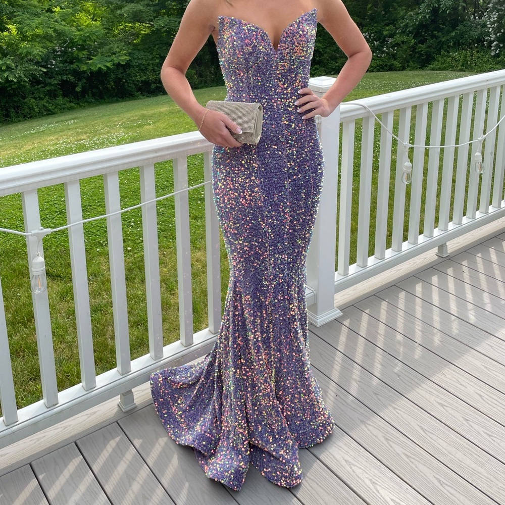 Portia and Scarlett Multicolor Sequin Strapless Dress